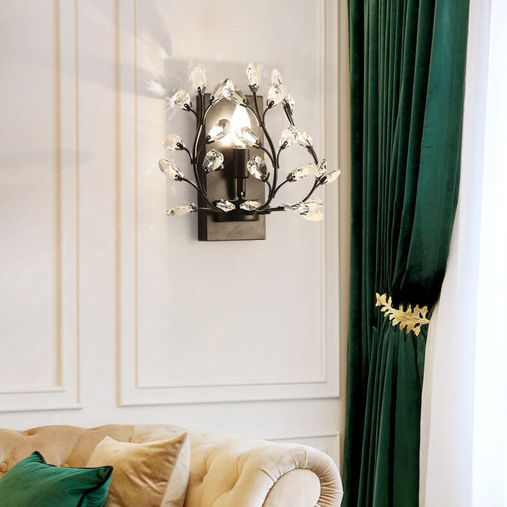 Skanto | Luminis Vegglampe | Luksus Krystall Design | Blad Motif | 1-Lyskilde & Moderne