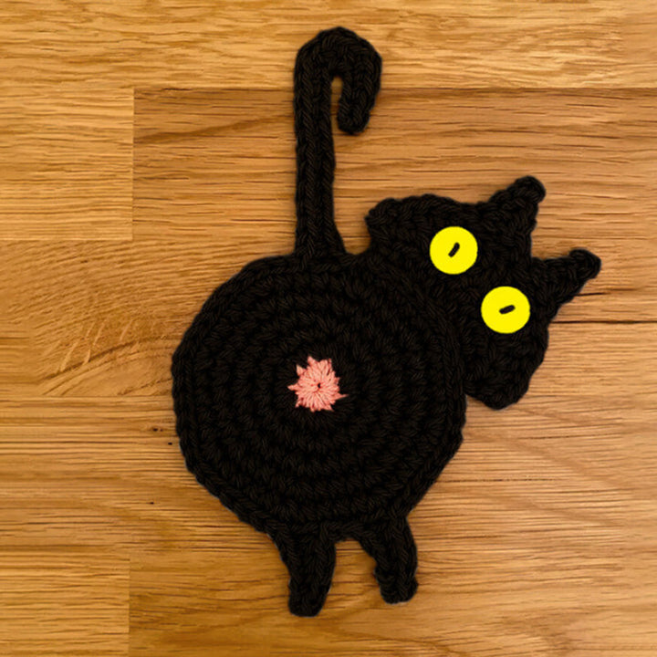 Morsomme katt rumpe coasters katt rumpe kopp matte strikket gave til kattefans | Skanto