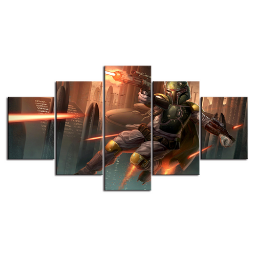 5 stk Plight Of The Bounty Hunter - lerret veggkunst maleri | Skanto