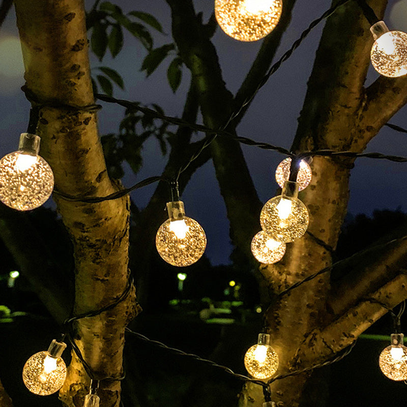 Skanto | Moderne Art Deco Vanntett Sol PVC Gummi Akryl Snø Bi Kule Krystall Kule Tåreformet LED Lyskjede Utendørs Lys For Hage