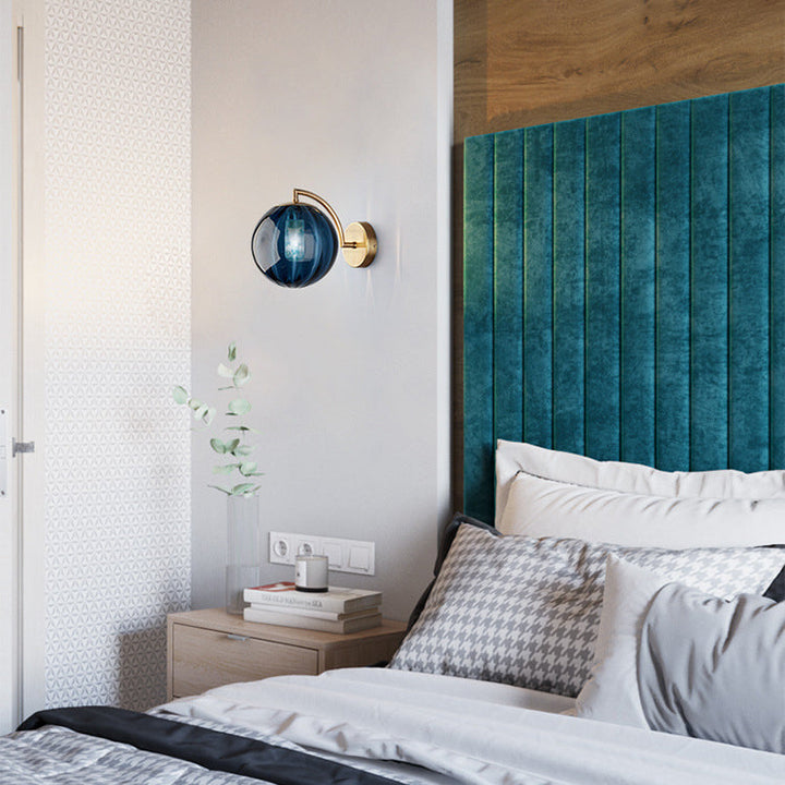 Skanto | Moderne Skandinavisk Rund Ball Jern Glass 1-Lys Vegglampe for Stue
