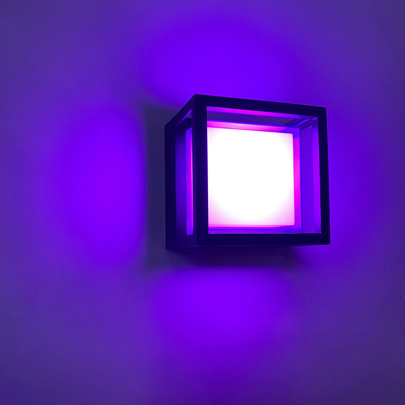 Moderne Minimalistisk Vanntett Firkantet Aluminium Akryl LED Utendørs Vegglampe For Hage | Skanto