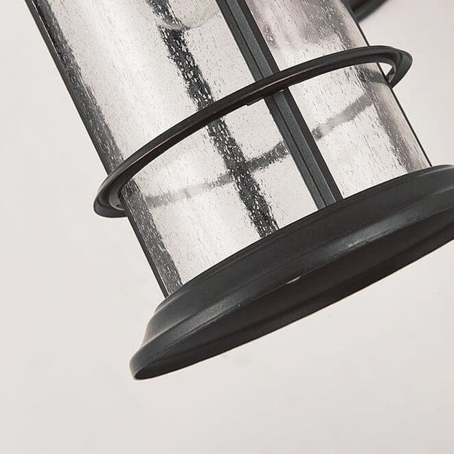 Industriell vintage vegglampe med bobleglassøyle, 1 lyskilde, vanntett, for utendørs bruk