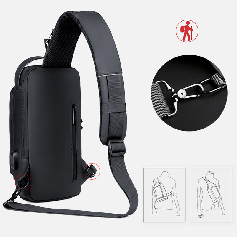Casual multifunksjonell tyveribeskyttende brystveske for menn | Skanto
