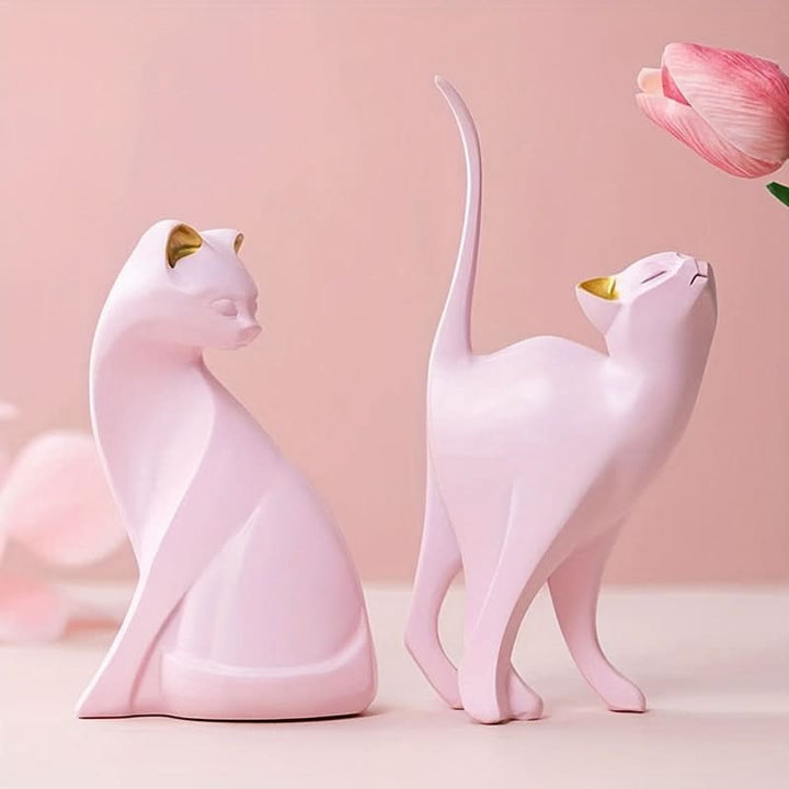 Skanto | Moderne Harpiks Katt Figur – Nordisk Stil Dekor