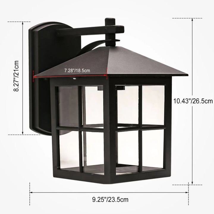 Moderne Enkelhet Vanntett Aluminium Kvadratisk Glass Skjerm 1-Lys Vegglampe For Utendørs Patio | Skanto