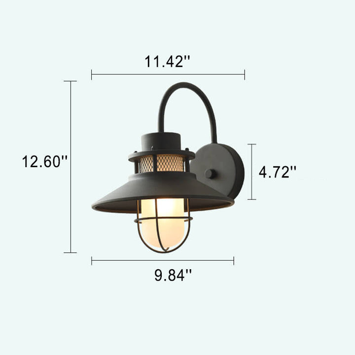Vanntett utendørs vegglampe med jernhus og én lyskilde