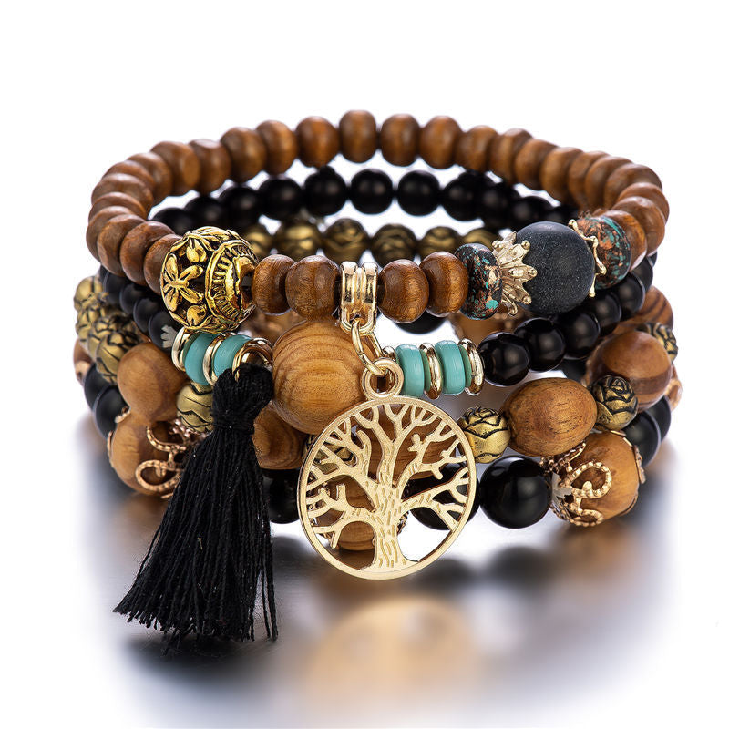 Skanto | Boho Flersjiktet Tresmykke Armbånd