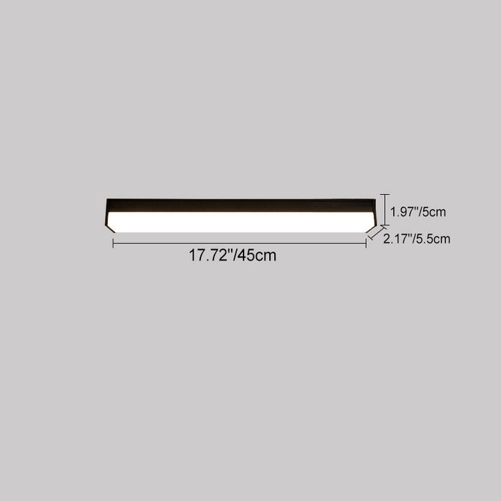 Moderne Minimalistisk Lang Rektangulær Aluminium PC LED Takmontert Lys For Utendørs Patio | Skanto