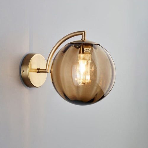 Skanto | Moderne Skandinavisk Rund Ball Jern Glass 1-Lys Vegglampe for Stue