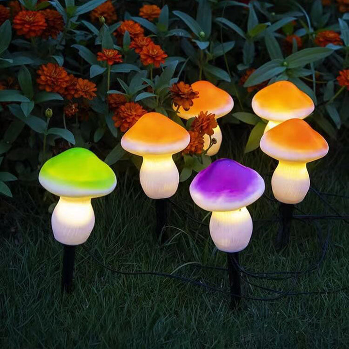 Solarlampe Utendørs Harpiks Sopp LED Hage Innsettings Dekorativ Landskapslys | Skanto