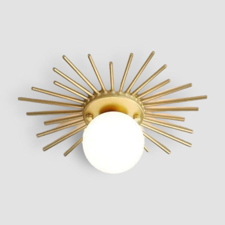 Skanto | HaloBeam – Elegant Glass og Jern Vegglampe for Klassisk Touch