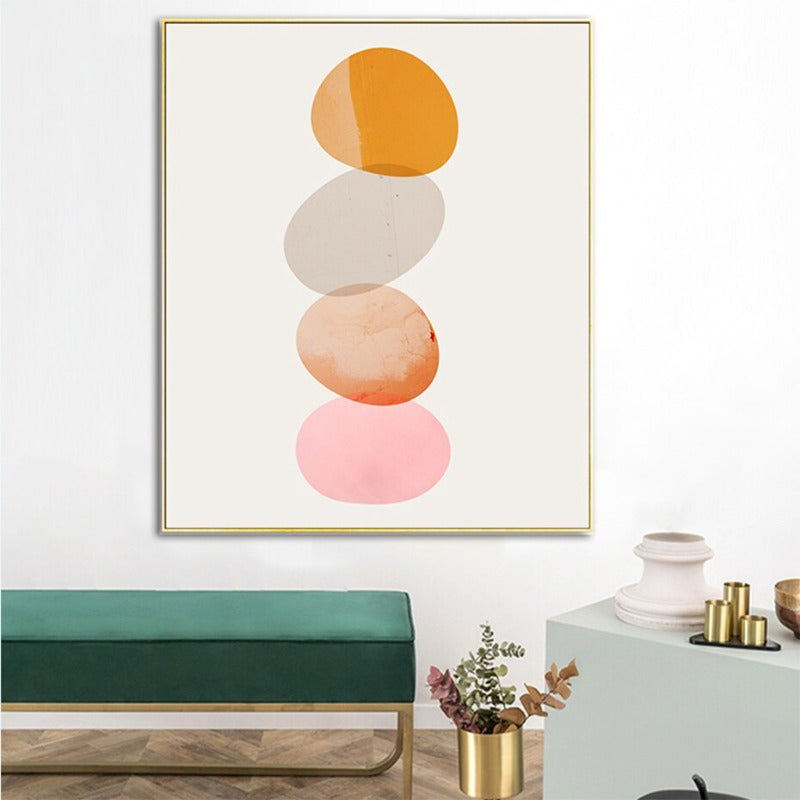 Oransje geometrisk sirkelstein - Lerretsbilde