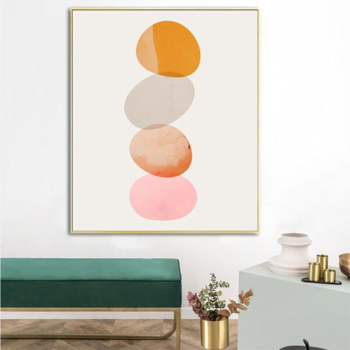 Oransje geometrisk sirkelstein - Lerretsbilde