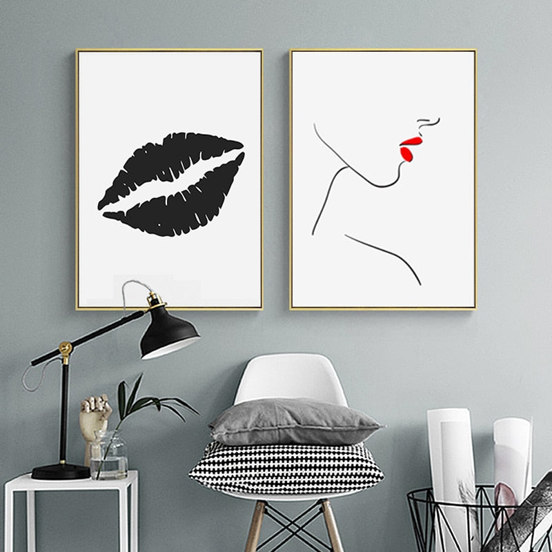 Makeup Lepper - Lerret Veggkunst Maleri