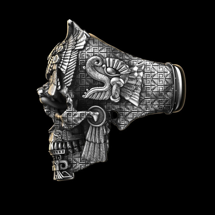 Skanto | Sølv svart skull ring