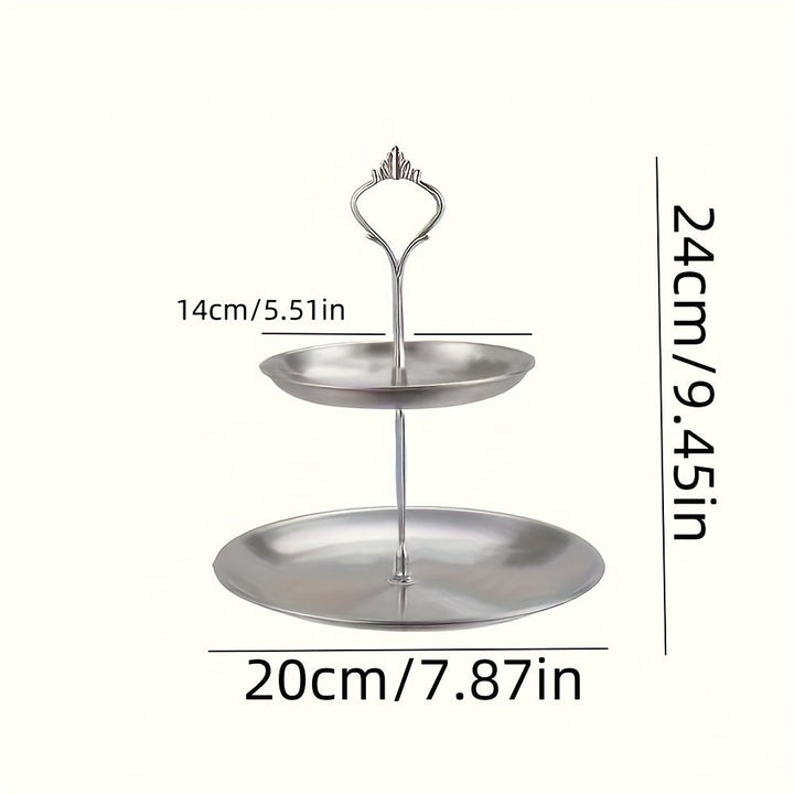 SteelTower - Elegant Triple Serving Plate for Parties Skanto