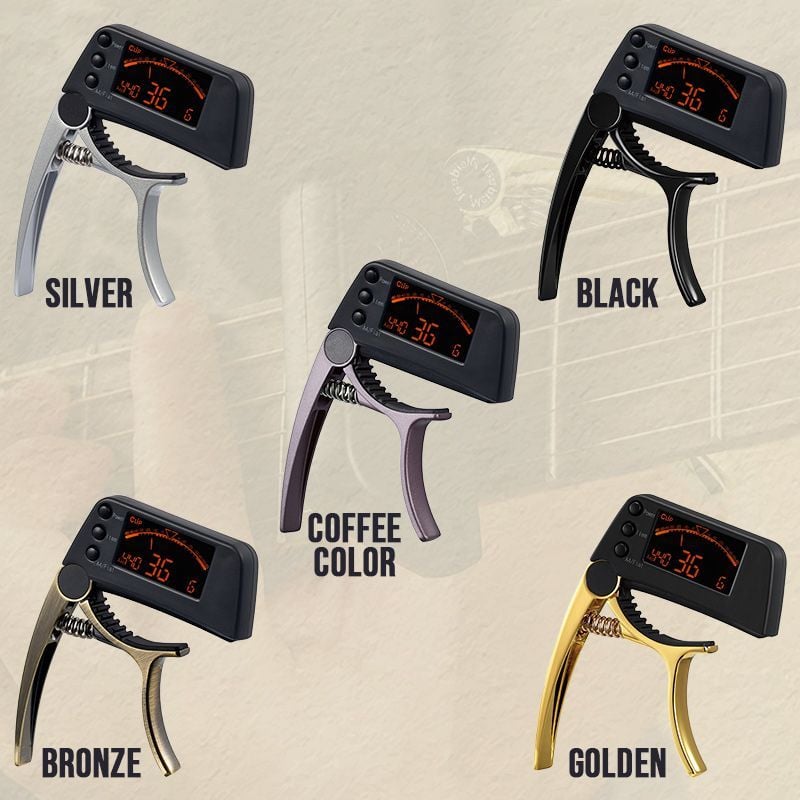 Skanto | DUAL-BRUK GITAR CAPO TUNER MED LCD-SKJERM