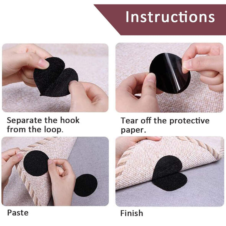 Dobbelt-sidig Hook Loop Dots Ikke-glidende Festing Klistremerke (5 Pairs / Set) | Skanto