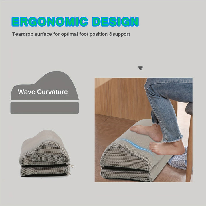 Skanto | Ergonomisk Fotstøtte med Minne Skum – Justerbar & Halkefri