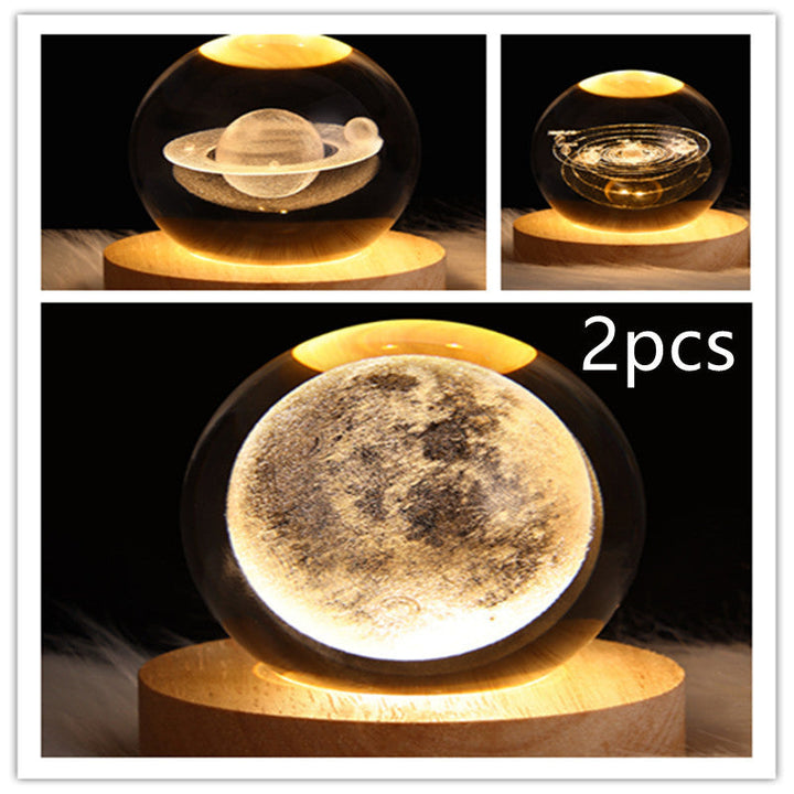 3D Galaxy Crystal Ball LED Nattlys | Skanto