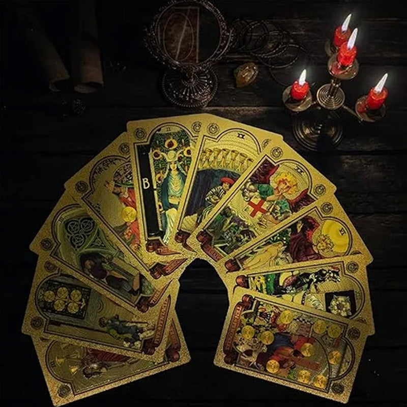 Skanto | Utforsk den mystiske verden av tarot Gullfarget tarot