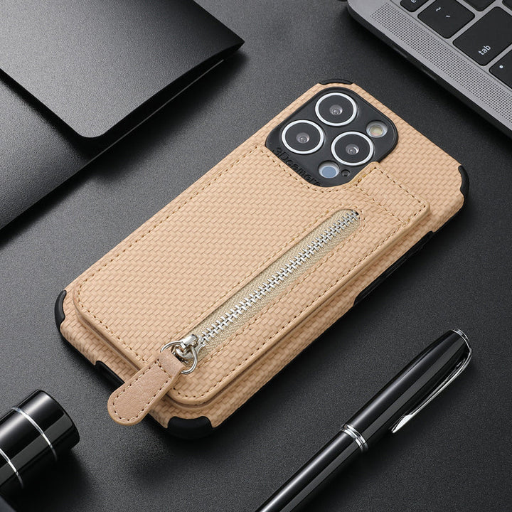 Skanto | Magnetisk glidelås lommebokdeksel med kredittkortholder for iPhone