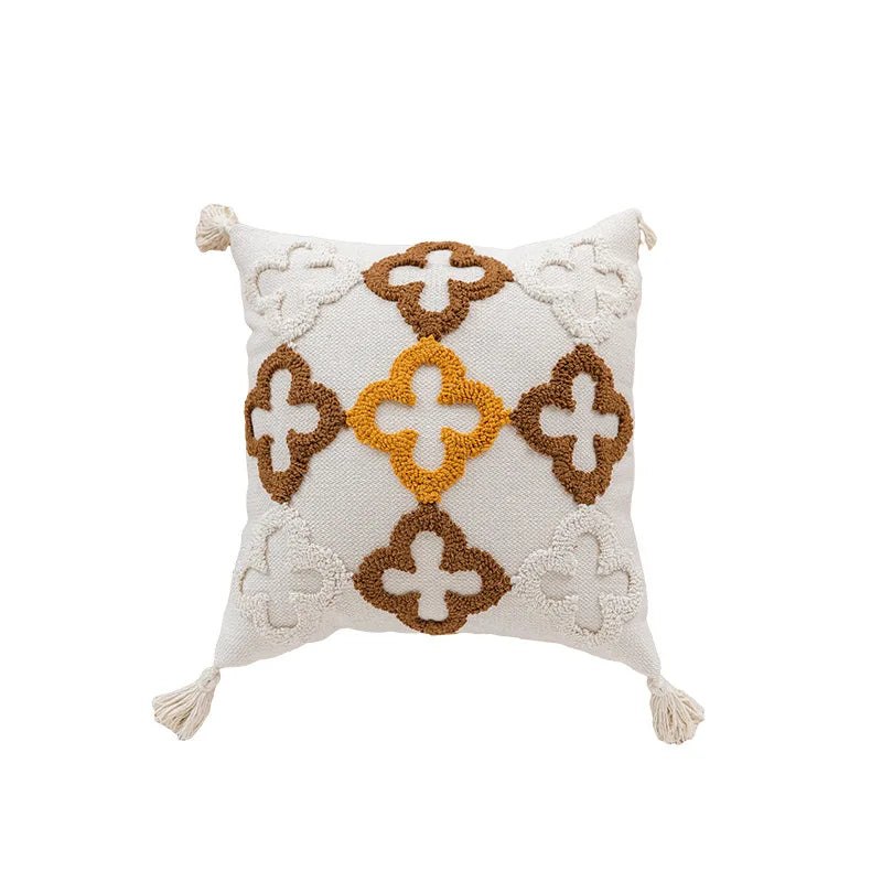 Skanto | Nordic Retro Tuftet Puteomslag – 45x45cm Gul Brun Dekorativ Pute