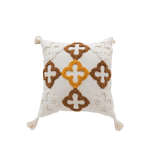 Skanto | Nordic Retro Tuftet Puteomslag – 45x45cm Gul Brun Dekorativ Pute