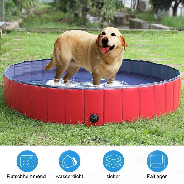 Sammenleggbar PVC hundepool med dreneringsventil Skanto