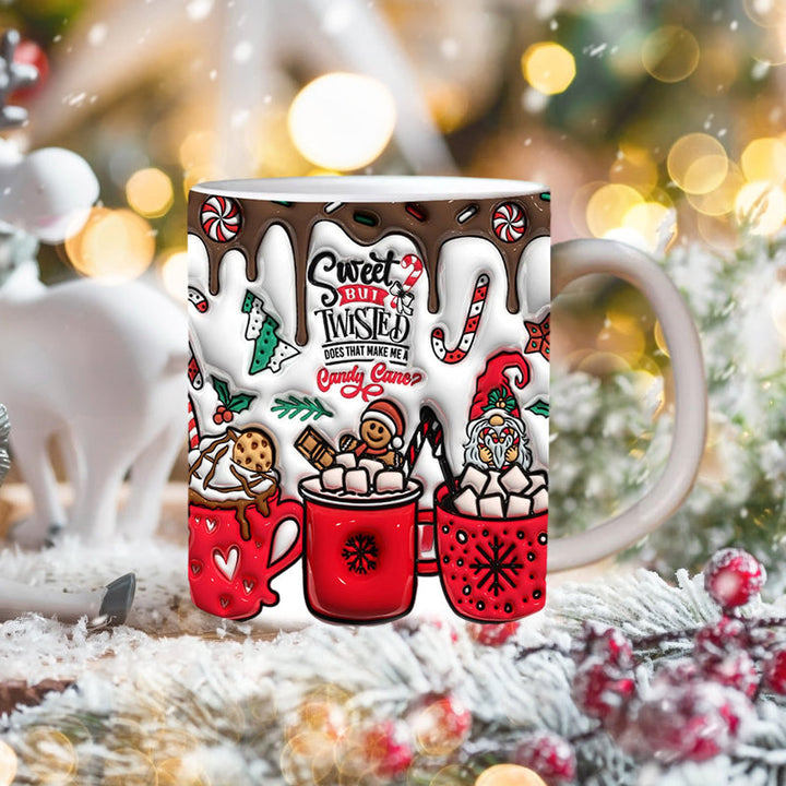 3D Jul Gingerbreadmann Keramisk Kaffe Kopp | Skanto