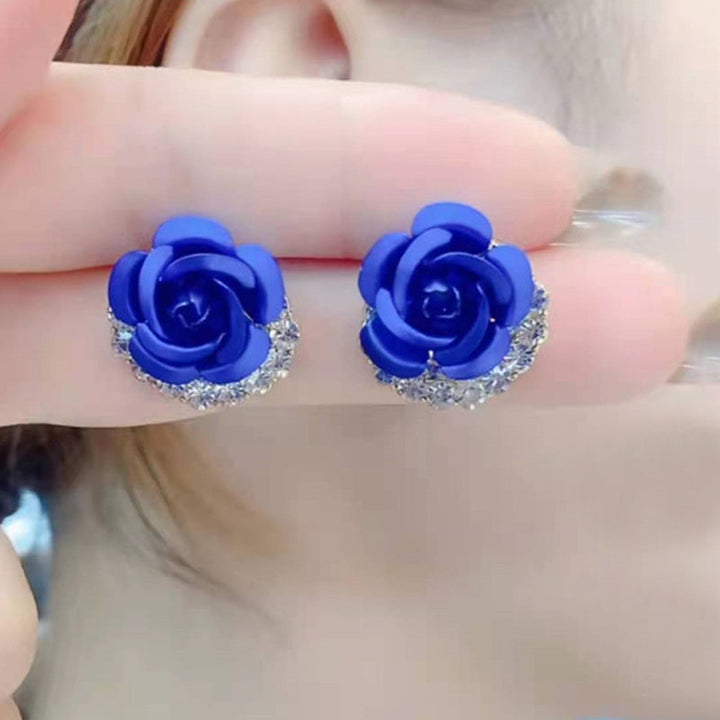 Skanto | Blå Rose Stud Øredobber