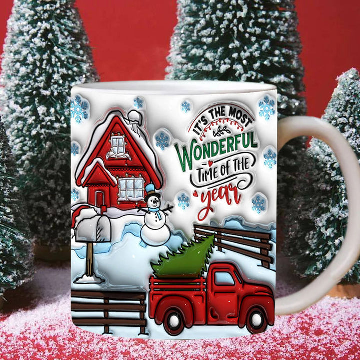 3D Jul Gingerbreadmann Keramisk Kaffe Kopp | Skanto