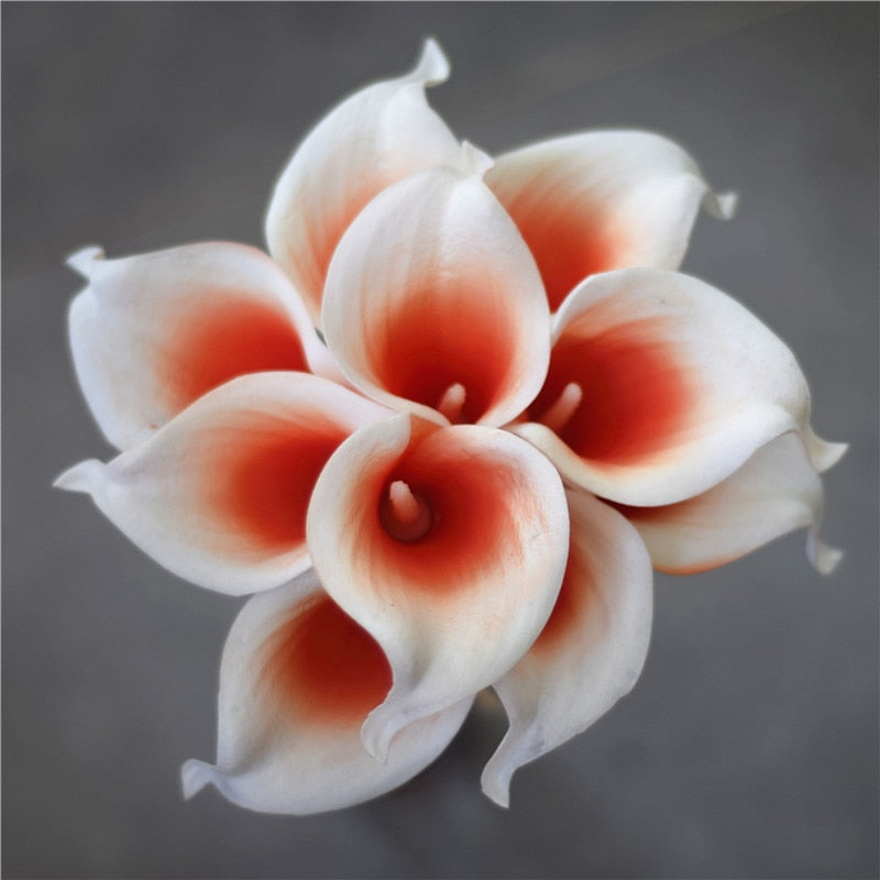 Skanto | 10 marineblå Calla lilje PU Real Touch blomster bryllupsdekorasjon buketter borddekorasjon kunstige blomster hjemmedekor