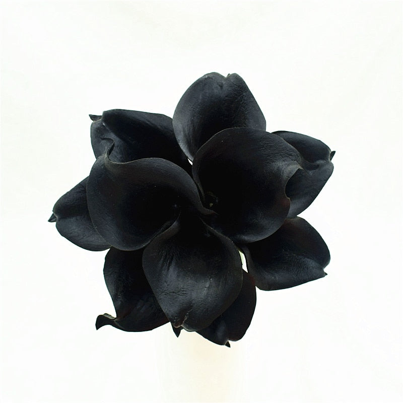 Skanto | 10 marineblå Calla lilje PU Real Touch blomster bryllupsdekorasjon buketter borddekorasjon kunstige blomster hjemmedekor