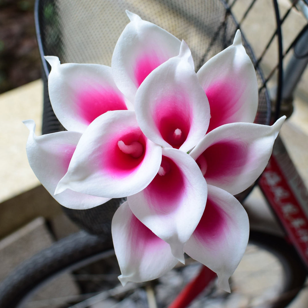 Skanto | 10 marineblå Calla lilje PU Real Touch blomster bryllupsdekorasjon buketter borddekorasjon kunstige blomster hjemmedekor