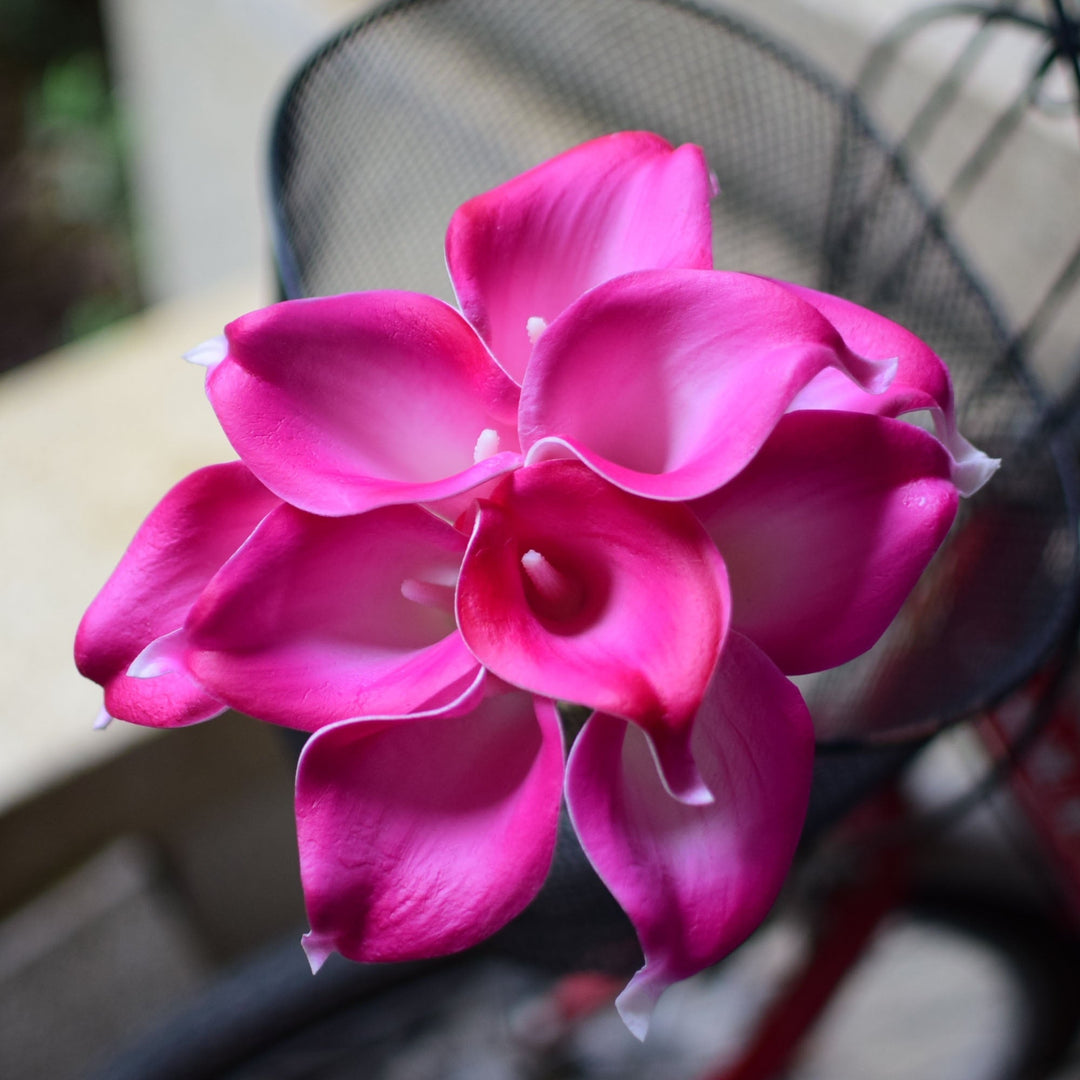 Skanto | 10 marineblå Calla lilje PU Real Touch blomster bryllupsdekorasjon buketter borddekorasjon kunstige blomster hjemmedekor