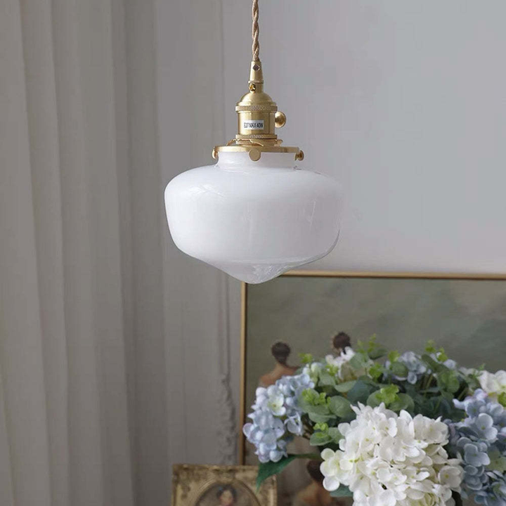 Skanto | Vintage Messing Lantern Glass Pendel Lys