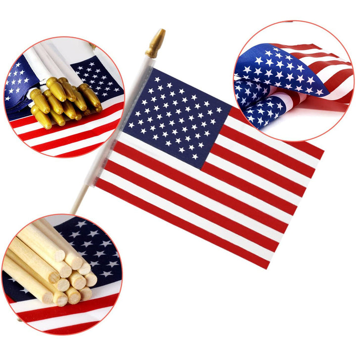 Skanto | 100-Pack: USA 4x6 i tre pinneflagg