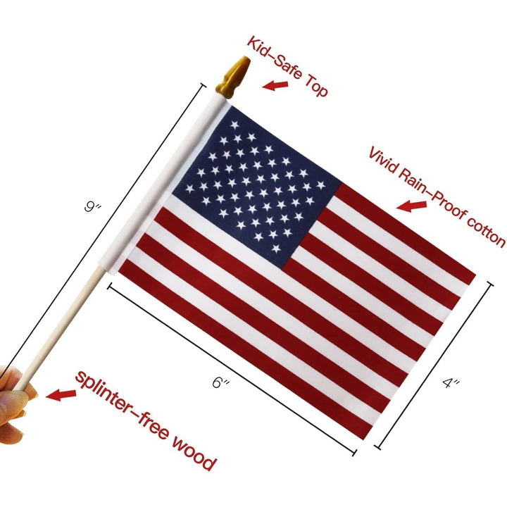 Skanto | 100-Pack: USA 4x6 i tre pinneflagg