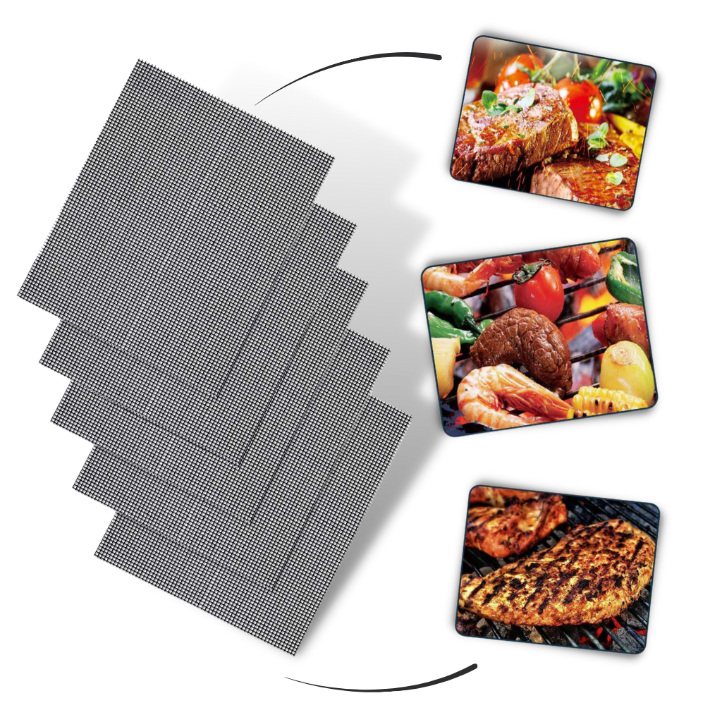 Skanto | Teflon Non-stick BBQ Grill Mesh Mat for gjenbrukbar rengjøring