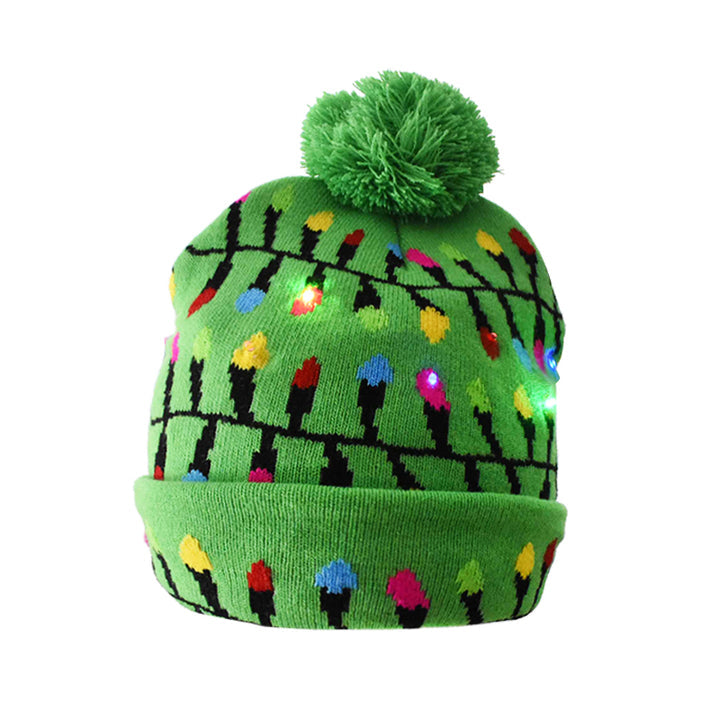 Skanto | 🎅LED Jule Strikkede Luer Lys opp Jule Beanie