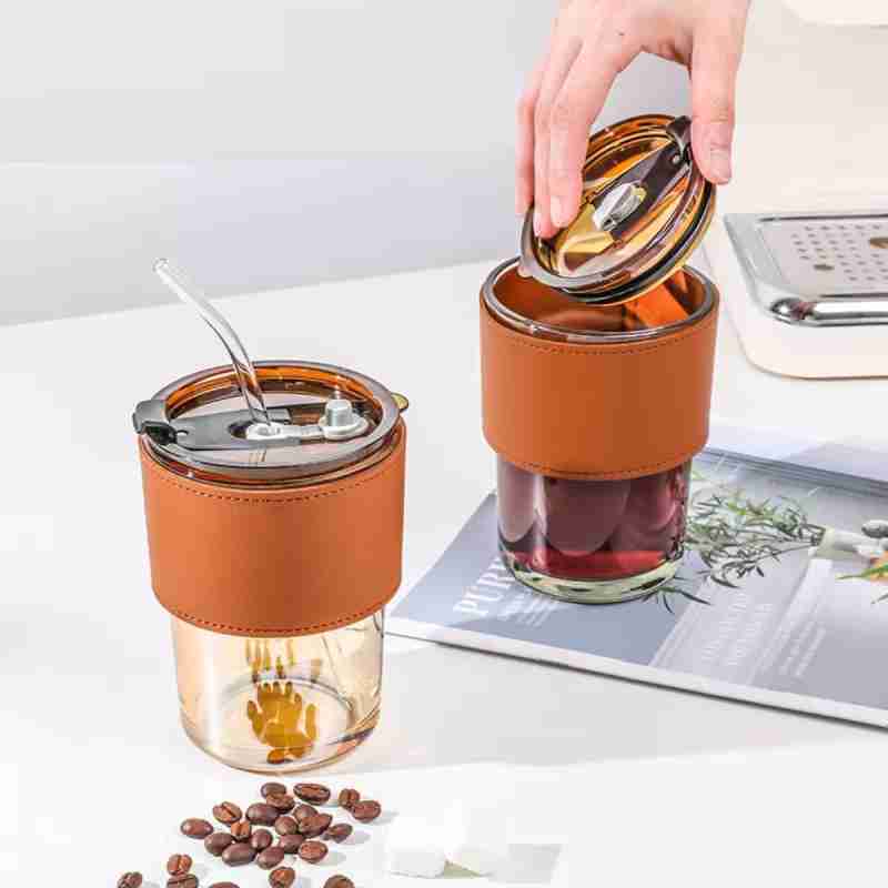 Stilren og Reusable Kaffe-kopp (450ml) Glass Tumbler Skanto