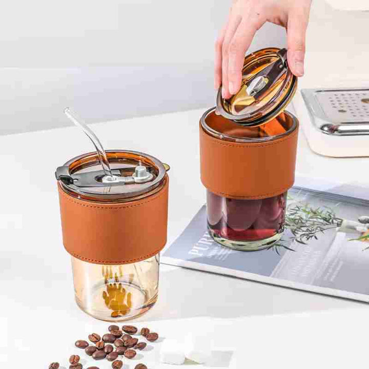 Stilren og Reusable Kaffe-kopp (450ml) Glass Tumbler Skanto