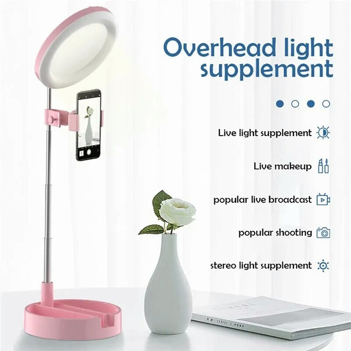 Selfie Ring Light med Makeup Speil & Telefon Holder Kit Skanto