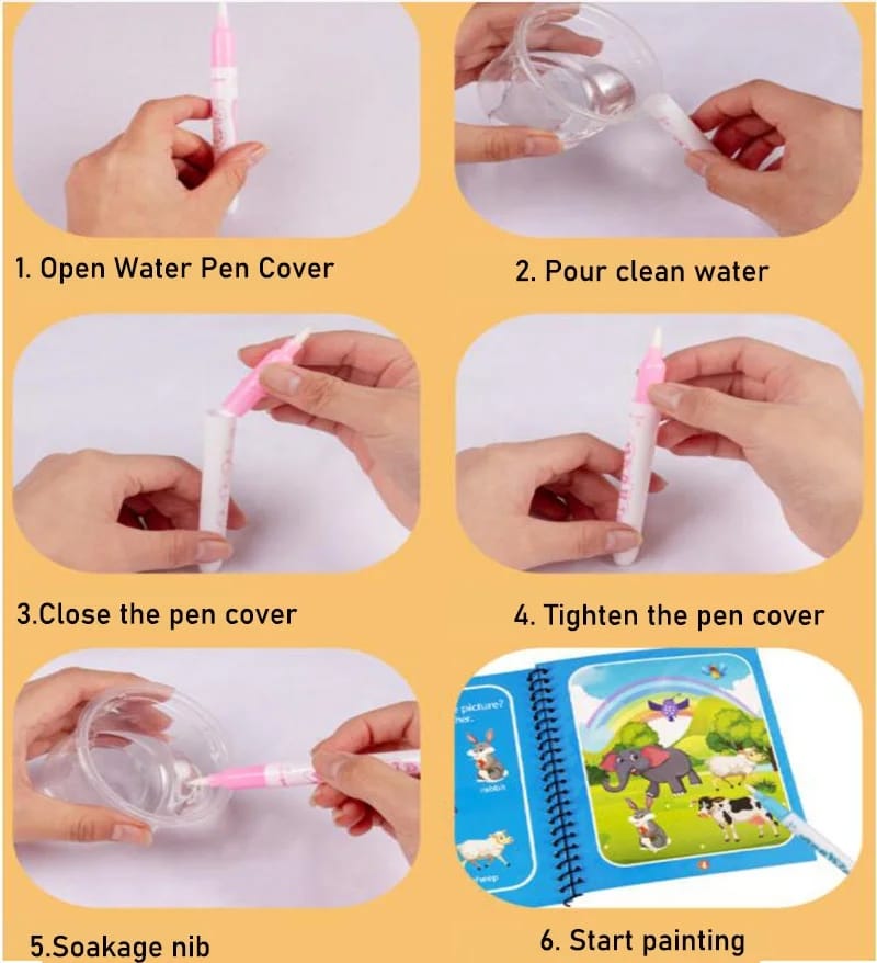 Magic Water Coloring Drawing Book Skanto