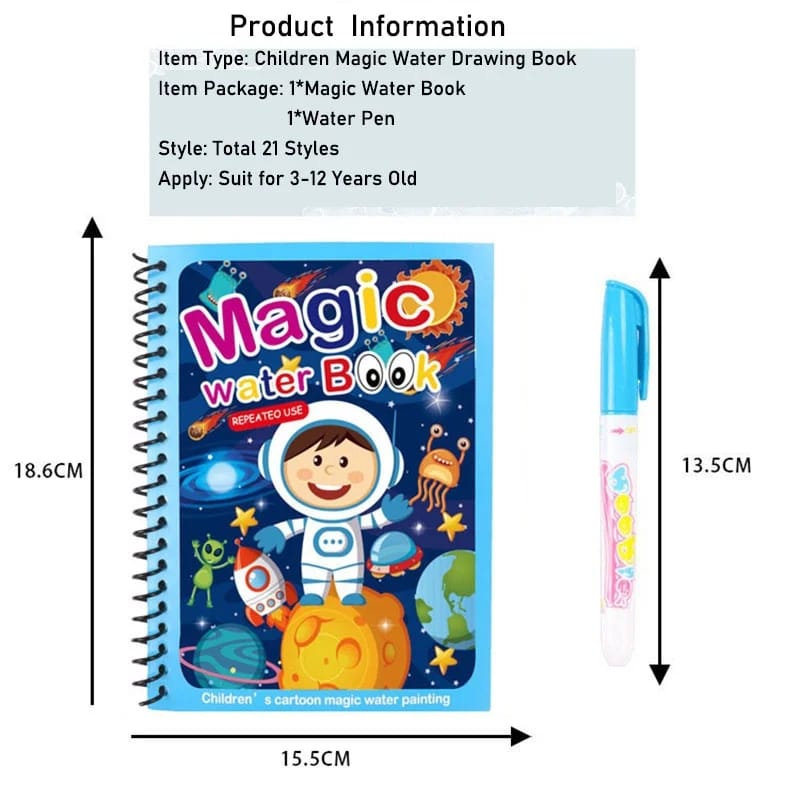 Magic Water Coloring Drawing Book Skanto