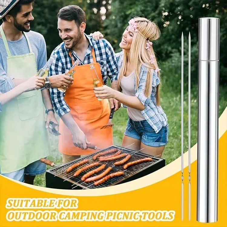Skanto | Rustfritt Stål BBQ Verktøy Grill Spyd 10 Stykker