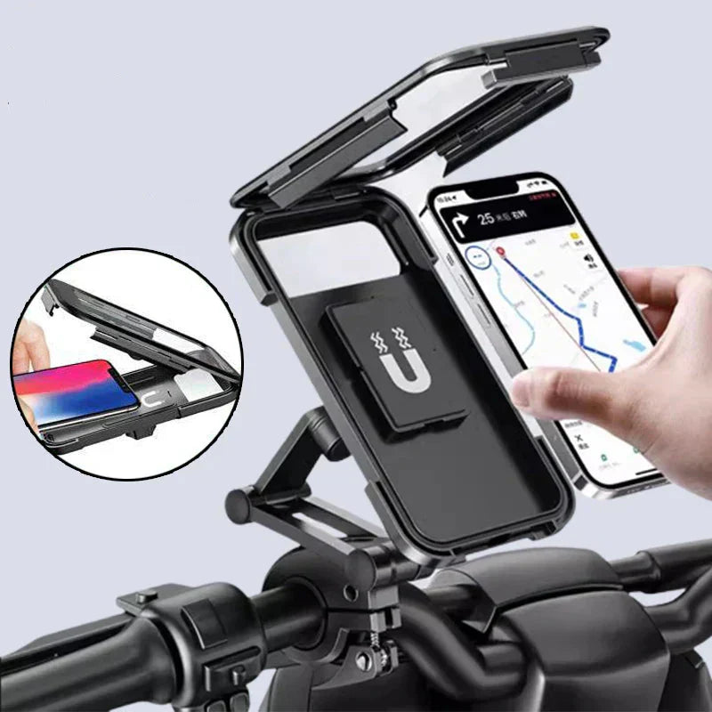 RideCharge Pro – Wasserdichte Handyhalterung with USB-Anschluss og 15-W-Wireless-Ladefunksjon for Fahrräder and E-Bikes