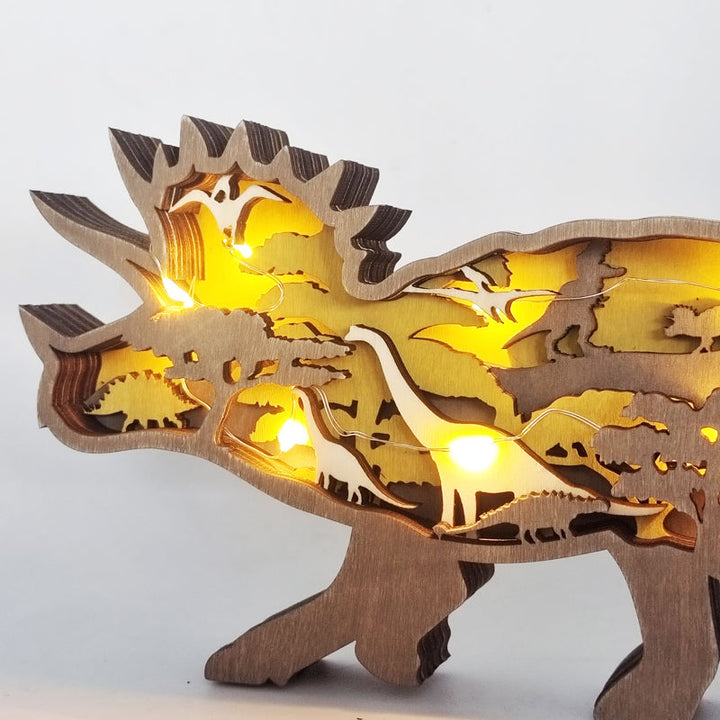 3D Kreativ Tre Dyr Utskjæring Håndverk Gave | Skanto